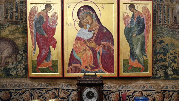 Triptych by Irina Bradley exhibited at Buckingham Palace, UK